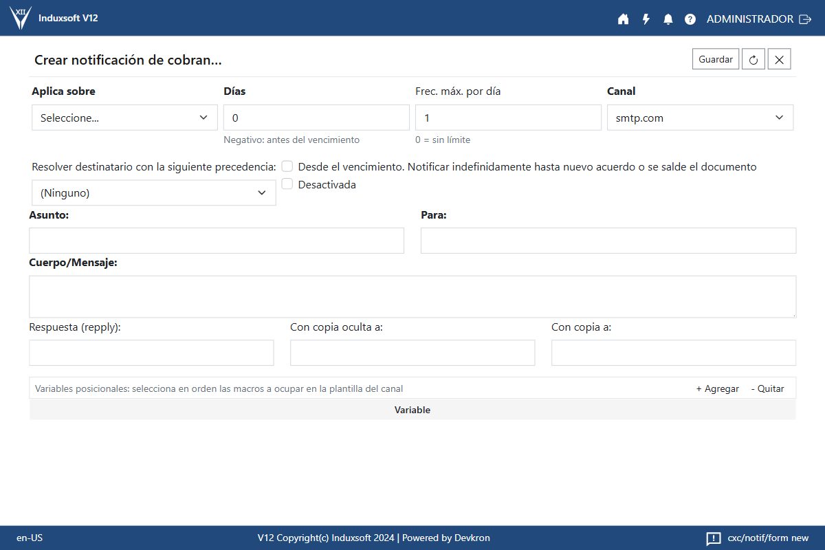 Configuración - SMTP